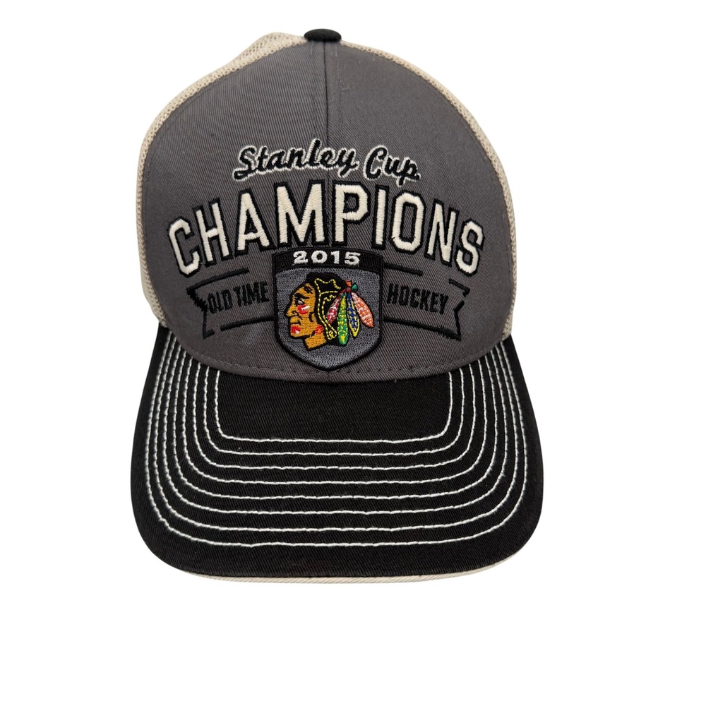 Old Time Hockey Chicago Blackhawks 2015 Stanley Cup Champions Trucker Hat Mens